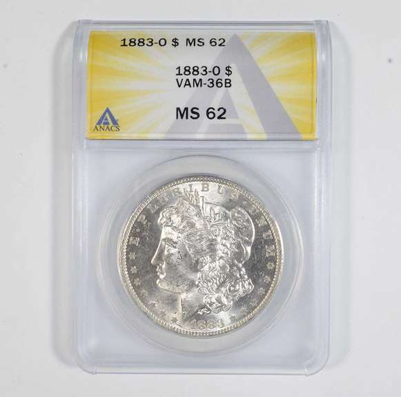 MS62 1883-O Morgan Silver Dollar - VAM-36B - Graded ANACS