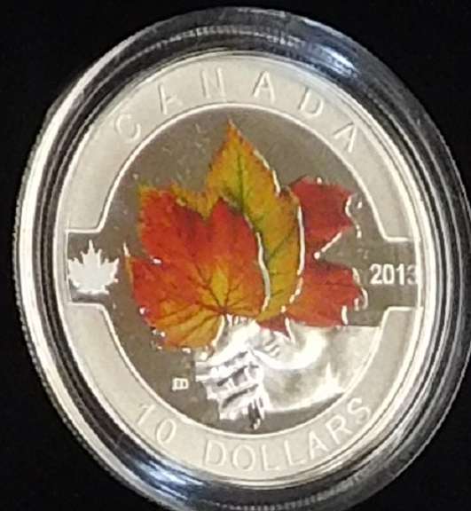Canada: 2013 $10 Silver (Hf Oz) colorized Maple
