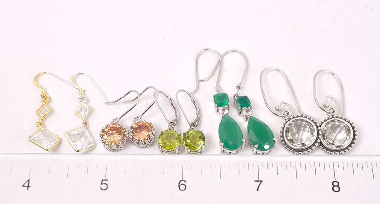Collection of Gemstone Earrings in Sterling Silver