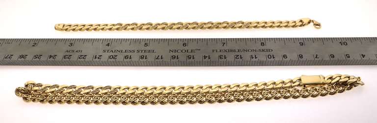 Set of Cubic Zirconia studded 14k Gold Handmade Italian Necklace and Bracelet