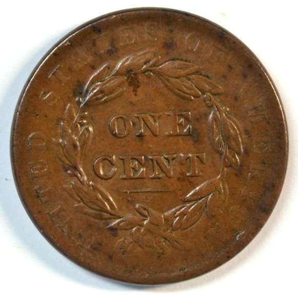 Exceptional Choice Brown Unc 1838 Braided Hair Large Cent