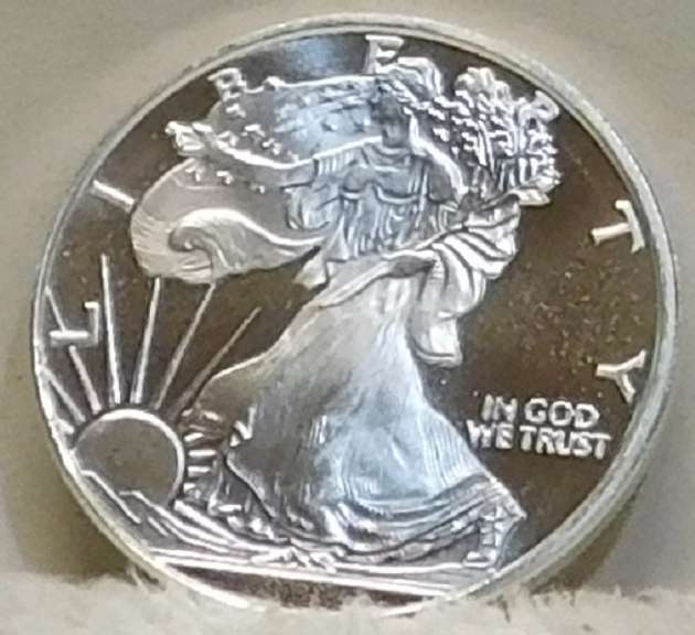 1 oz Silver PRF Round - Walker   NOTE:  The designation COPY, seen on the reverse, refers to the design of the Round, using the design of the US Walking Liberty Half Dollar.
