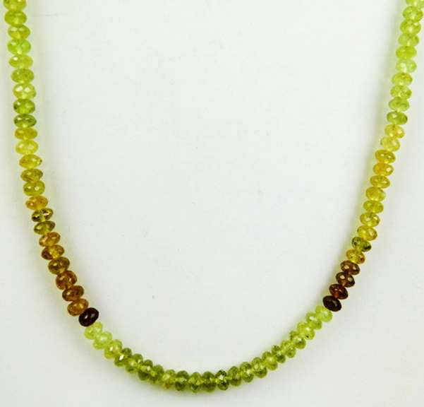 Glistening Peridot & Citrine Faceted Rondelle Necklace