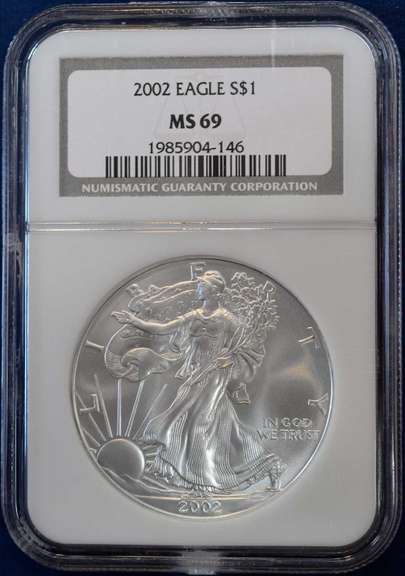 2002 American Silver Eagle NGC MS69