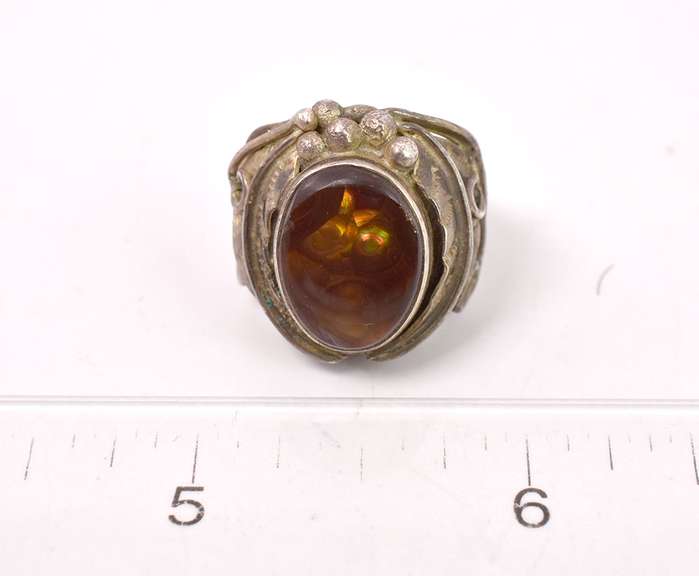 Fire Agate Ring in Sterling Silver