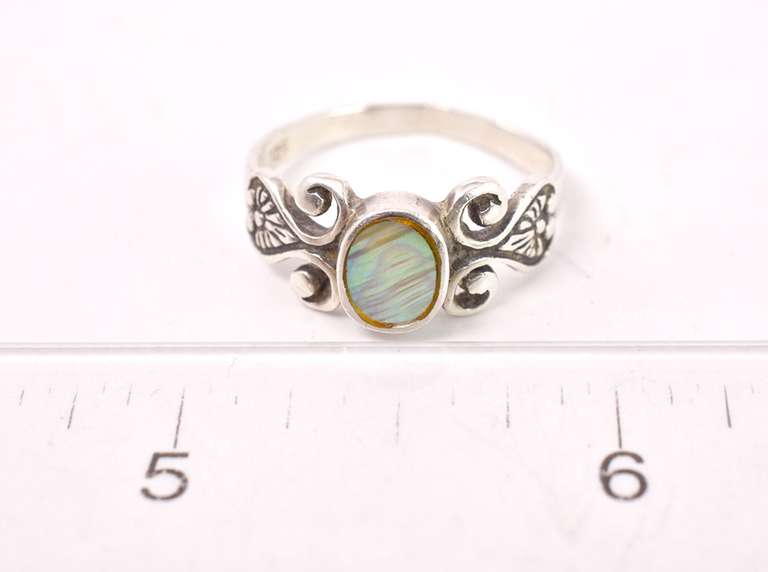 Dainty Mother of Pearl Ring in Sterling Silver
