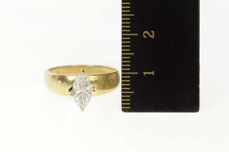 10K Yellow Gold Marquise Solitaire Travel Engagement Ring