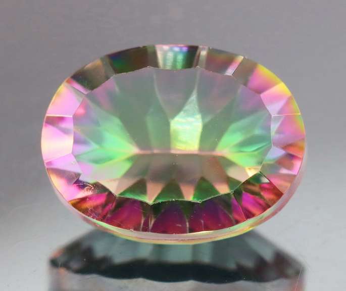 Concave cut 9.44ct rainbow Mystic Quartz