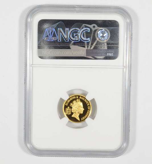 PF69UCAM 1994 Guernsey 10 Gold Pounds - Normandy 50th Anniv - NGC