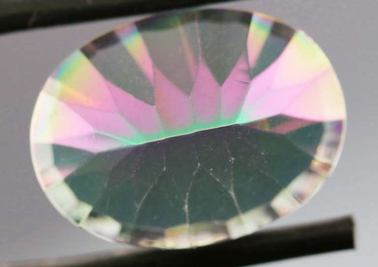 Concave cut 9.44ct rainbow Mystic Quartz