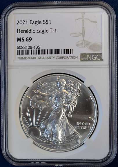 2021 American Silver Eagle Type 1 NGC MS69