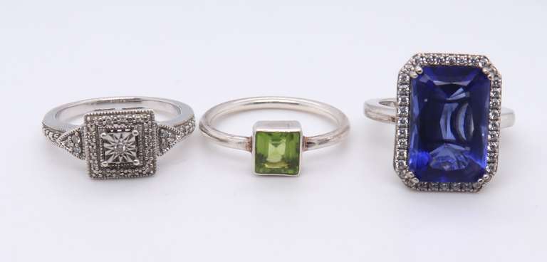Lot of 3 Sterling Silver Rings