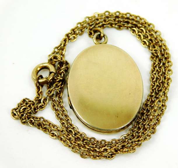 Vintage Engraved Gold Filled Locket & Chain