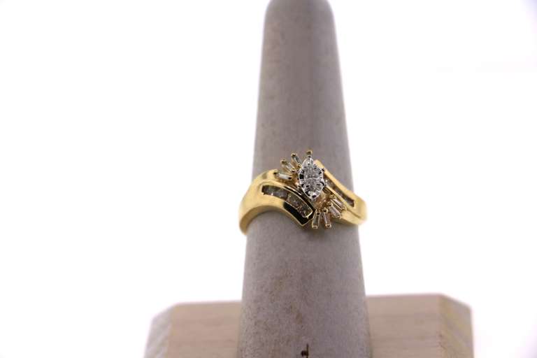 Sunflower Diamond Ring with 14k Gold