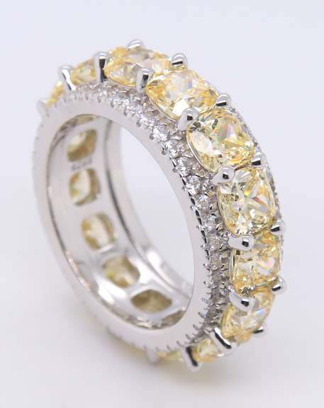 Sterling Silver Yellow Cubic Zirconia Band