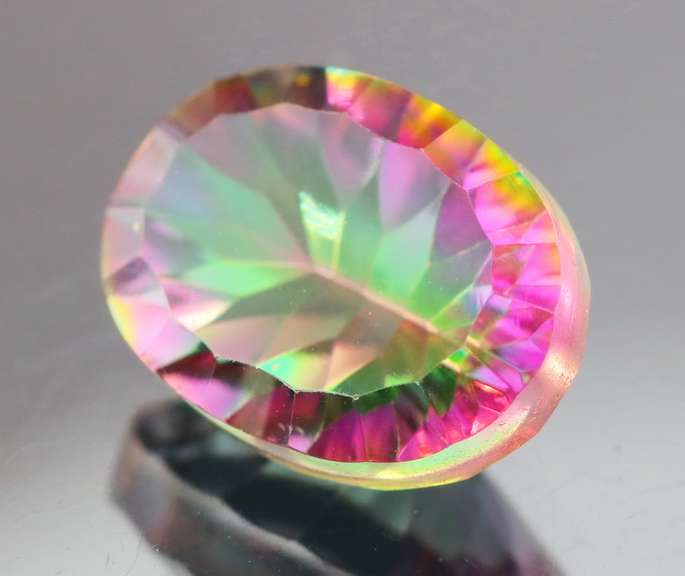 Concave cut 9.44ct rainbow Mystic Quartz