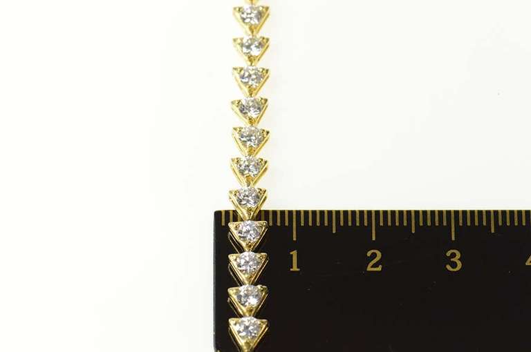 14K Yellow Gold Triangle Link Classic CZ Statement Tennis Bracelet