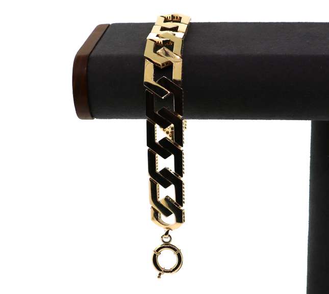 Modern 14k Gold Handmade Italian Curb Chain Bracelet
