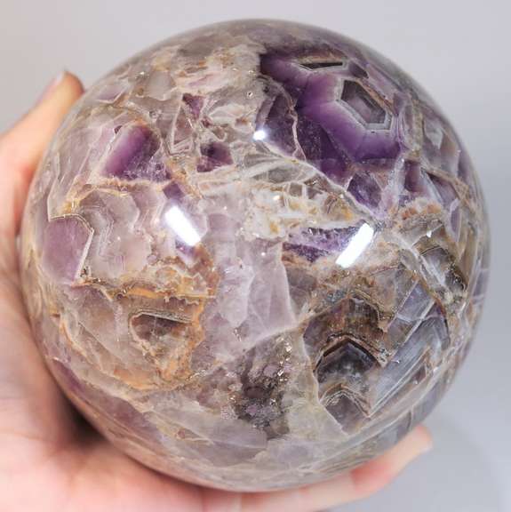 Massive Chevron Amethyst sphere weighing over 5 pounds!