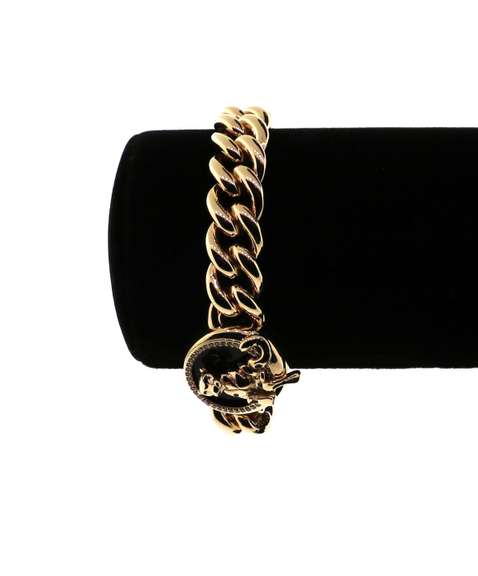 Stunning Handmade Italian 14k Gold Panther Curb Chain Bracelet
