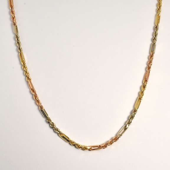 Stylish Tri-Color Figarope Necklace