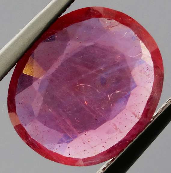 Silky red 3.71ct oval cut Ruby