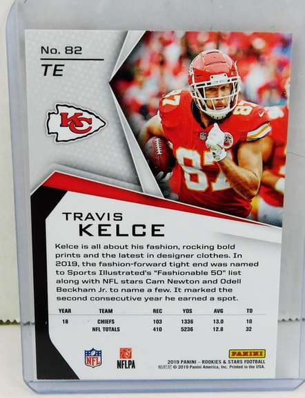 Travis Kelce 2019 Panini Rookies and Stars Football Card