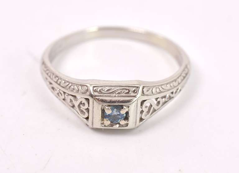 Lovely Aquamarine Ring in 14K White Gold