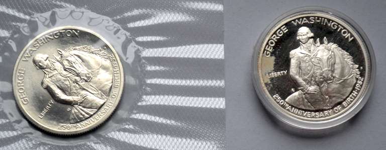 Washington 1982 Comm Halves 3 Each Proof & Unc