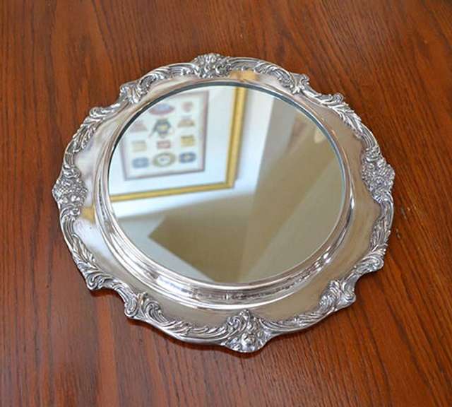 Vintage Reed & Barton Silver-Plated Mirror Centerpiece