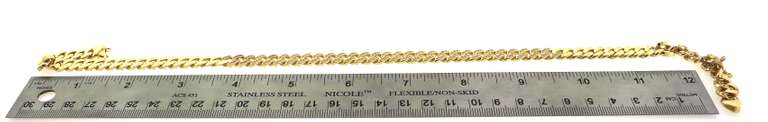 Cubic Zirconia studded 14k Gold Handmade Italian Curb Chain Necklace