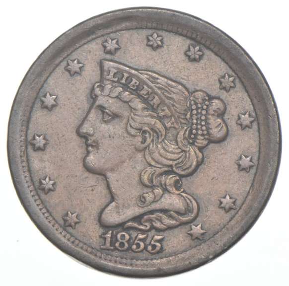 1855 Braided Hair Half Cent