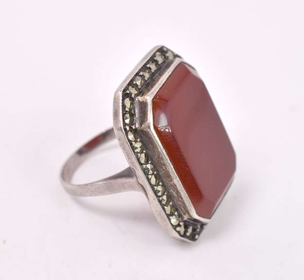 Red Gemstone Ring in Sterling Silver