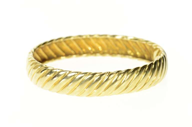 18K Yellow Gold David Yurman Ornate Cable Band Bangle Bracelet