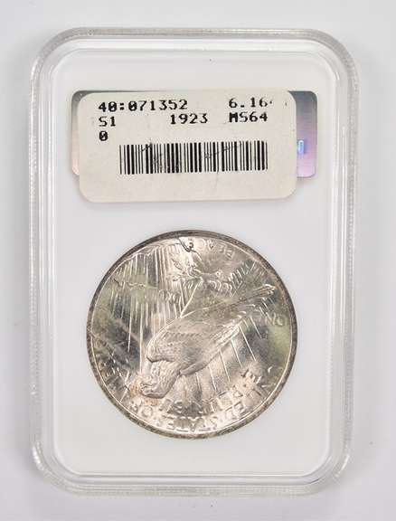 MS64 1923 Peace Silver Dollar - Graded NGC