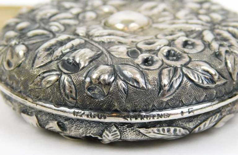 Antique Sterling Repousse Tape Measure