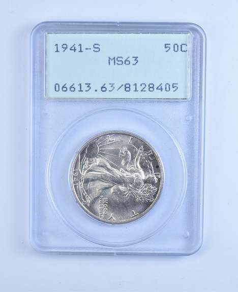 MS63 1941-S Walking Liberty Half Dollar - Graded PCGS