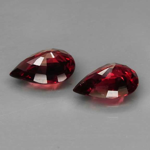 Cherry red 2.17ct matched Rhodolite Garnet pair