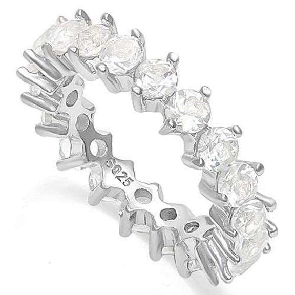 3.42 CT SPARKLING WHITE TOPAZ 18K GOLD PLATED RING