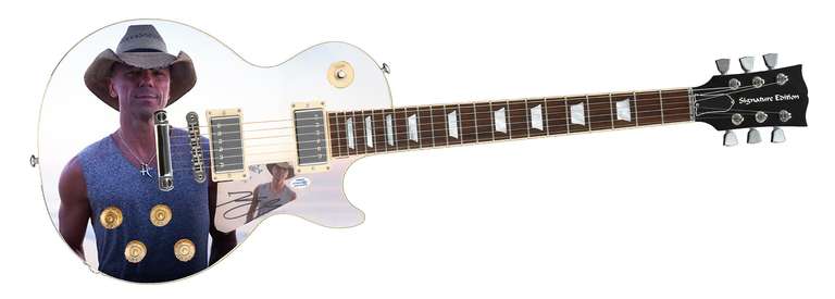 Kenny Chesney Autographed Signed Custom Photo Graphics Guitar ACOA