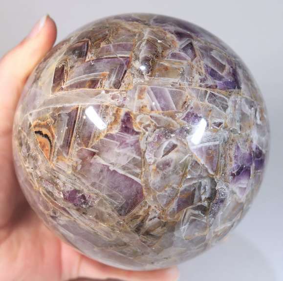 Massive Chevron Amethyst sphere weighing over 5 pounds!
