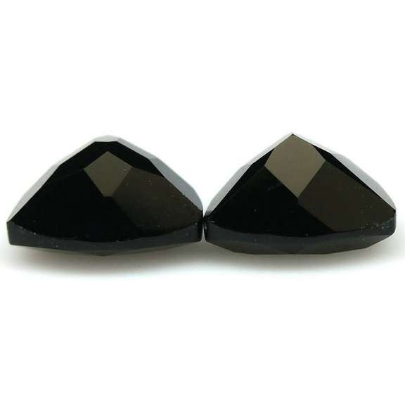Diamond black 4.26ct trillion cut Onyx pair