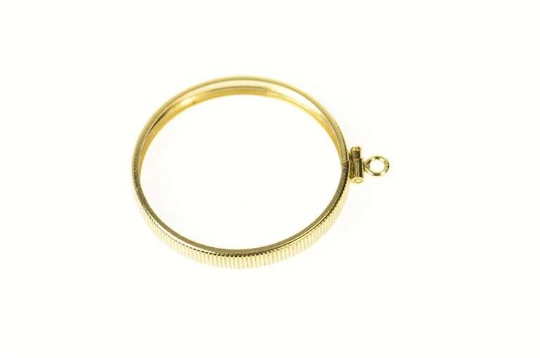 14K Yellow Gold 1 Oz. Chinese Gold Panda Coin Holder Pendant