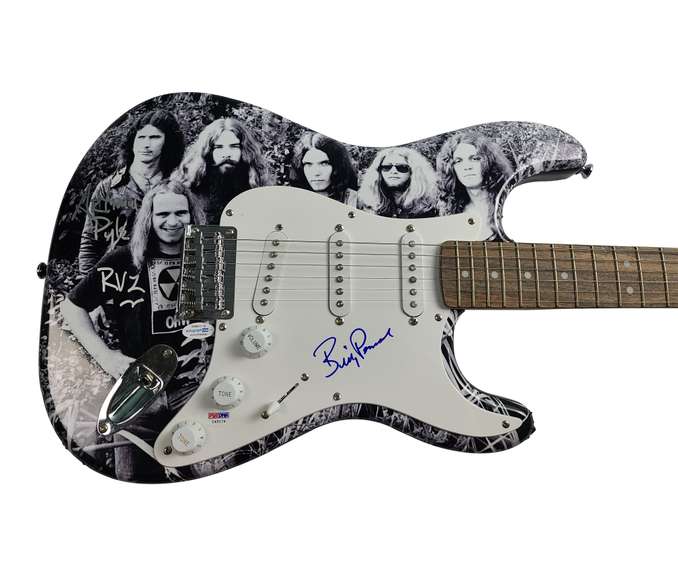 Lynyrd Skynyrd Billy Powell Artimus Pyle Signed Graphics Vintage Photo Guitar ACOA