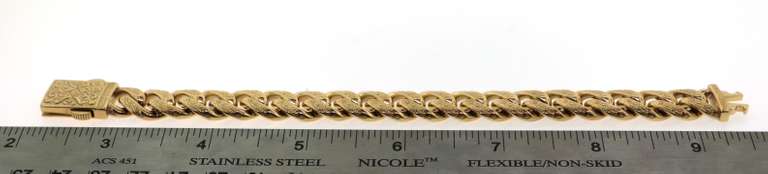 Oriental 14k Gold Handmade Curb Chain Bracelet
