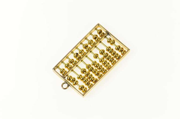 14K Yellow Gold Articulated Abacus Ancient Calculator Charm/Pendant