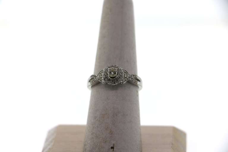 Brilliant Halo Diamond Ring with 14k White Gold