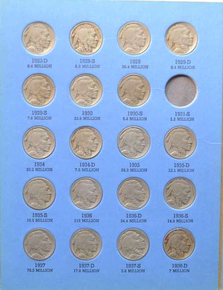 Partial Full Date Buffalo Nickel Set 1913-38