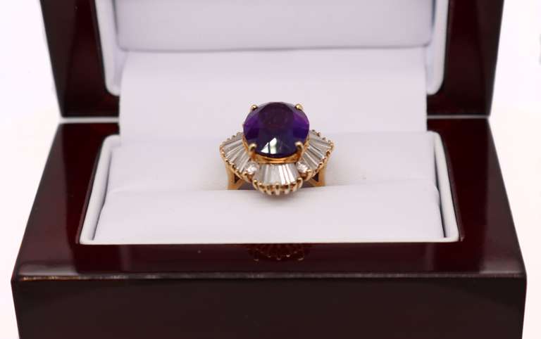 Fabulous Amethyst and Diamond Vintage Ring