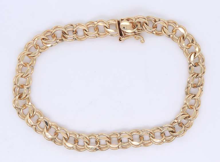 Shining 14KT Double Link Charm Bracelet